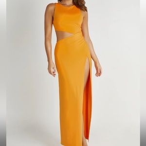 Meshki Elegant Orange Maxi Dress